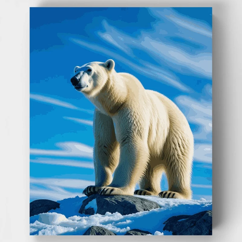 Majestic Polar Bear on Arctic Ice - Paint by Numbers Kit