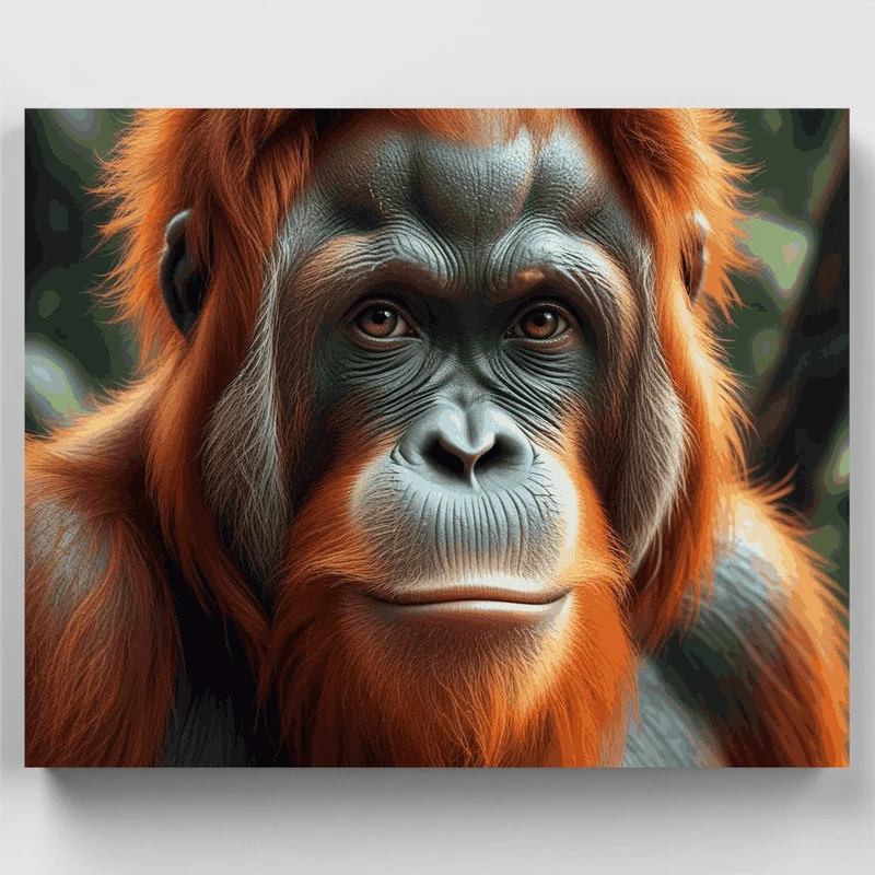 Wise Orangutan Portrait - Paint by Numbers Kit
