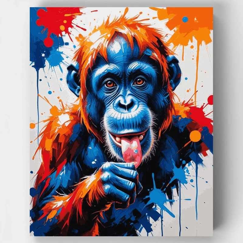Vibrant Orangutan - Paint by Numbers Kit