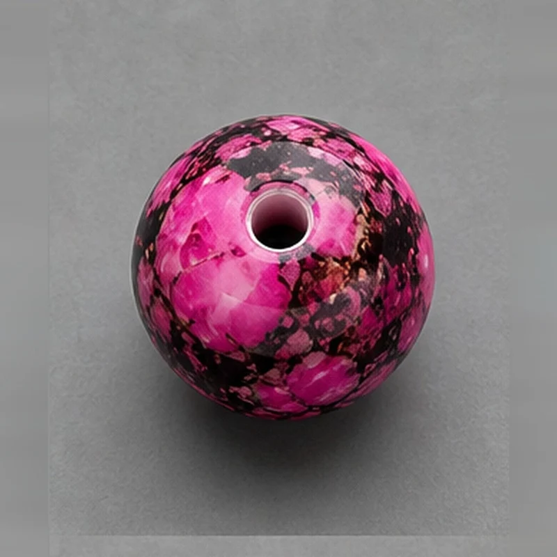 Round Glass Beads with Marble Effect, 8 mm, Set of 15