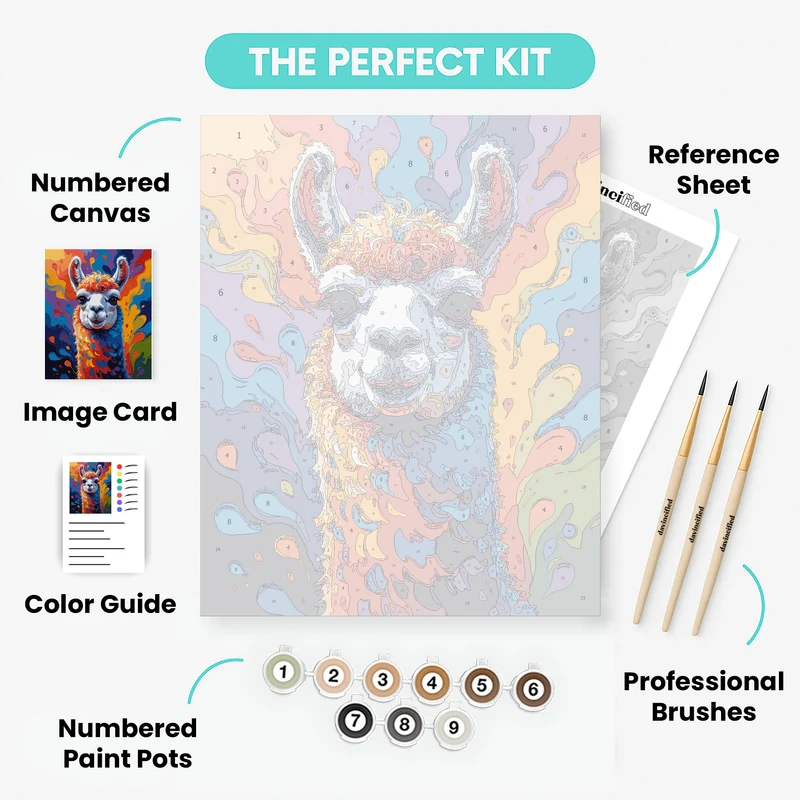 Colorful Llama - Paint by Numbers Kit