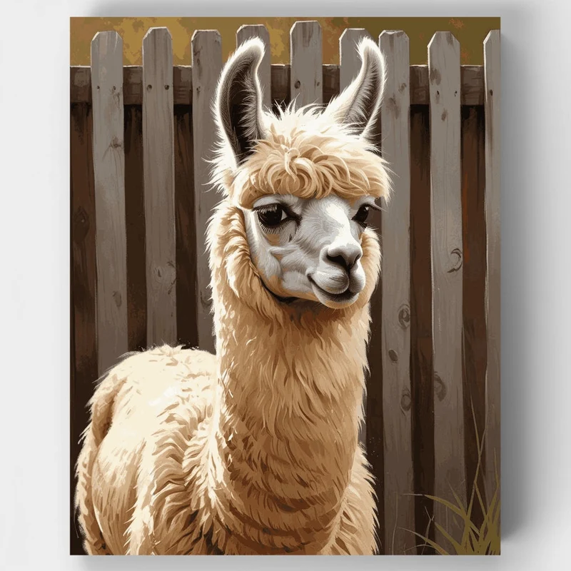 Charming Llama Portrait - Paint by Numbers Kit