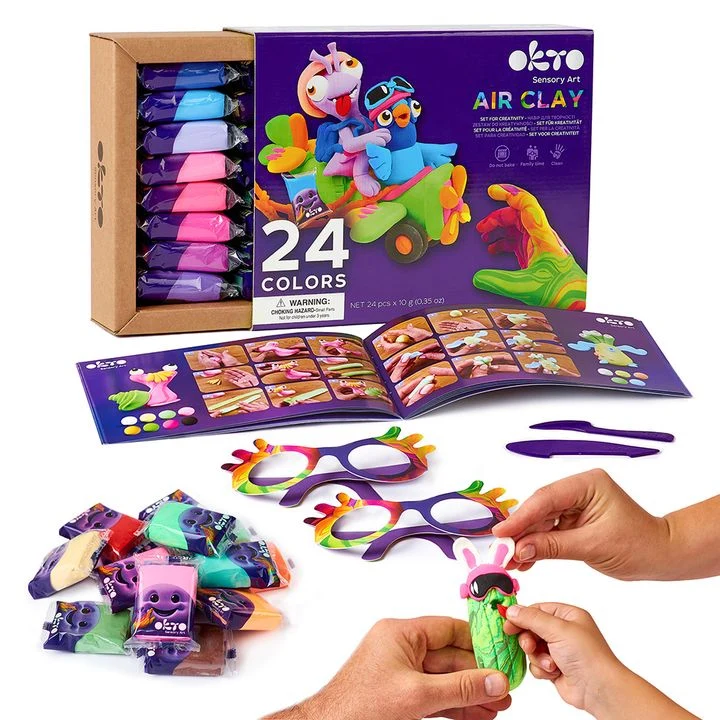OKTO Air-Dry Clay Set, 24 Shades