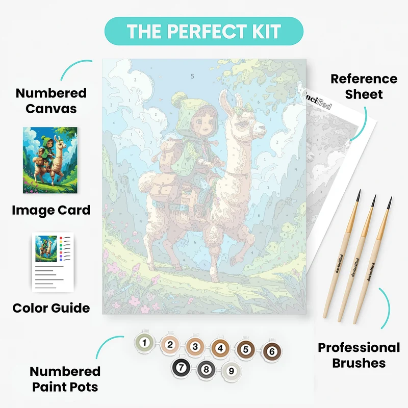 Adventure Girl with Llama - Paint by Numbers Kit