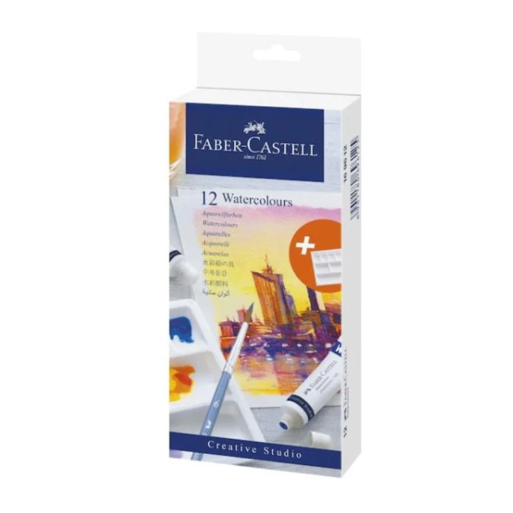 Set of Watercolors in Tubes with Palette