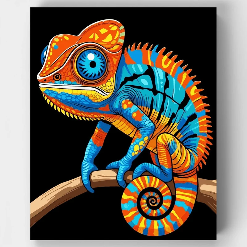 Vibrant Chameleon - Paint by Numbers Kit