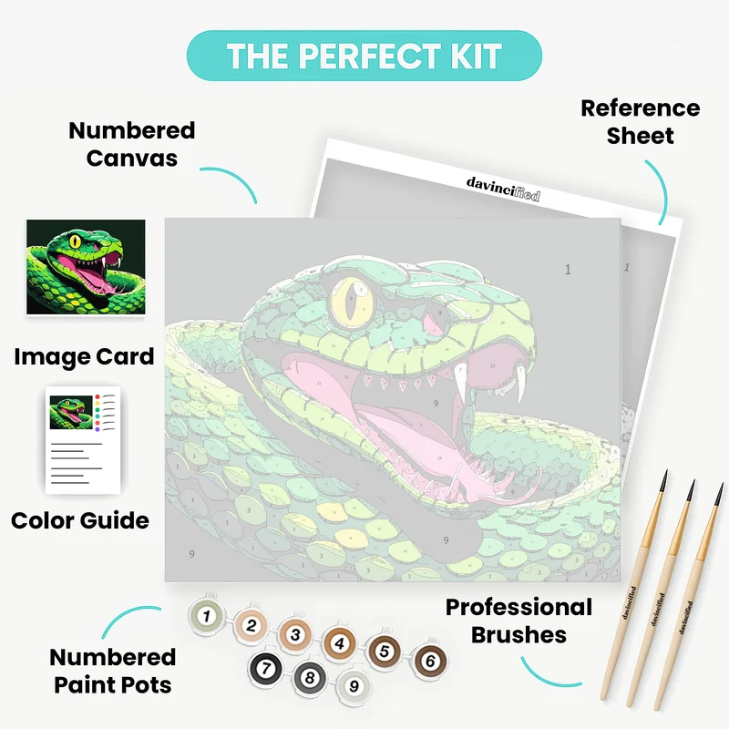 Vibrant Green Snake - Paint by Numbers Kit