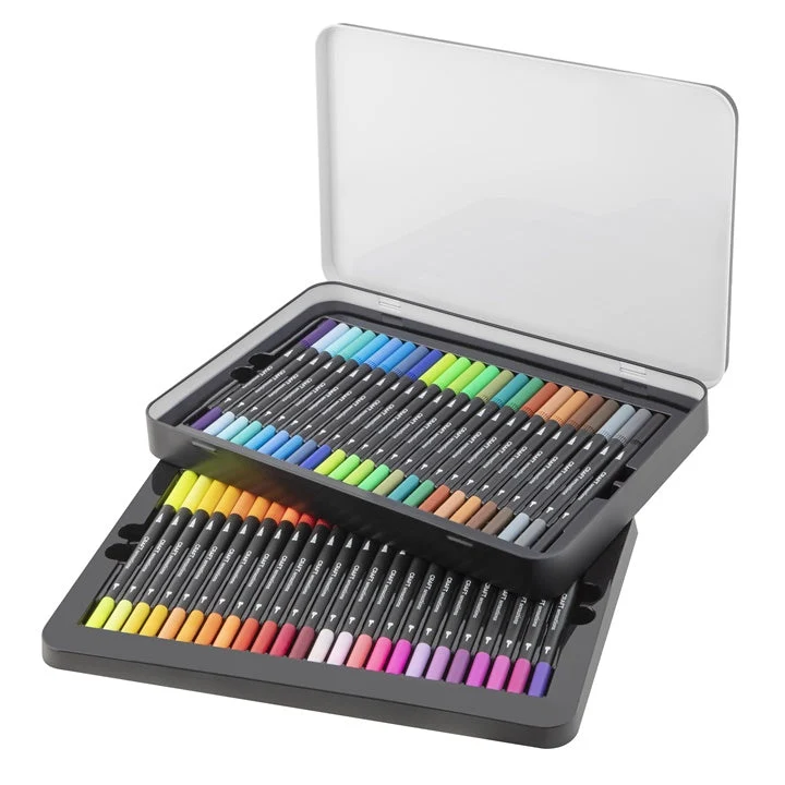 Double-Sided Markers in a Metal Box, Set of 48