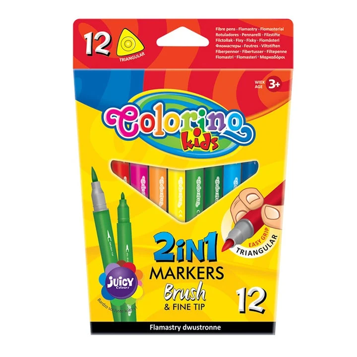 Colorino Double-Sided Markers for Kids, Set of 12