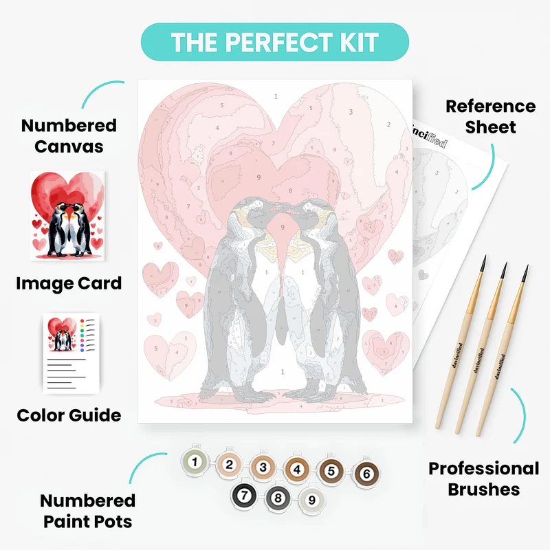 Penguin Love - Paint by Numbers Kit
