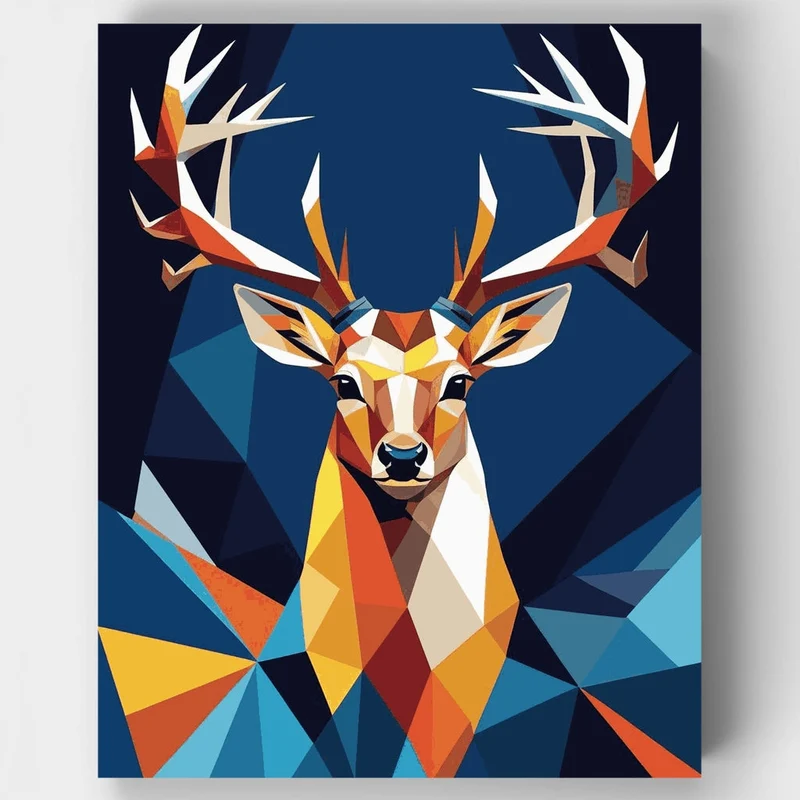 Geometric Deer - Paint by Numbers Kit