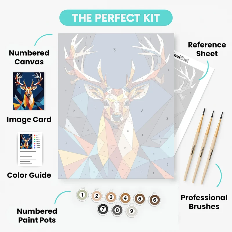Geometric Deer - Paint by Numbers Kit