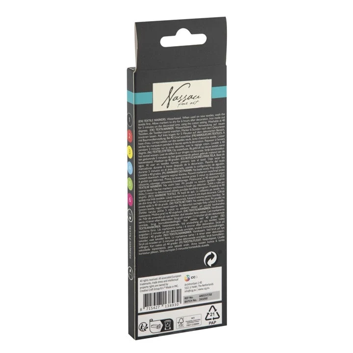Nassau Double-Sided Fabric Markers, Set of 6
