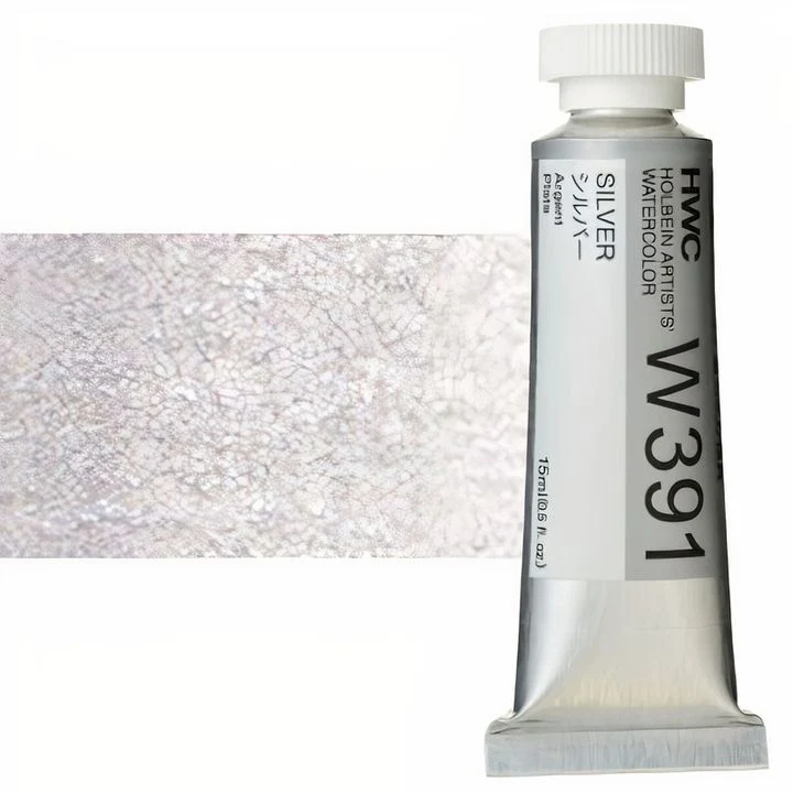 Holbein Artists Professional Watercolor Paints, 15 ml, Gold and Silver