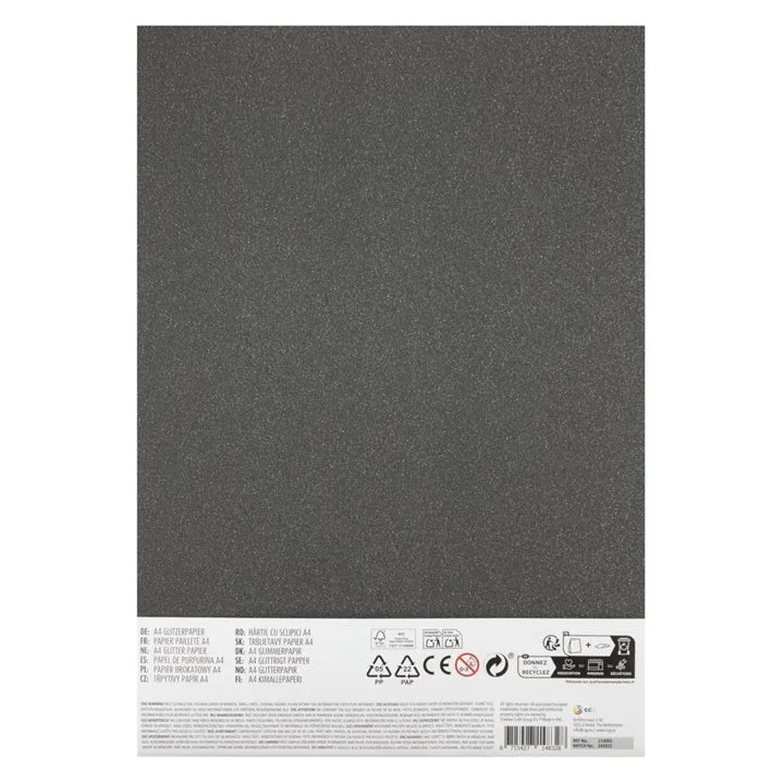 Glitter Paper A4 | 8 Sheets