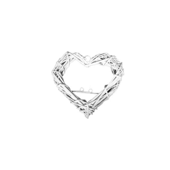 Wicker Heart with Metal Hooks