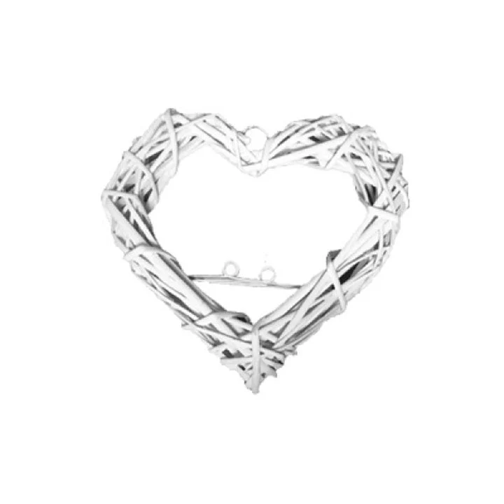 Wicker Heart with Metal Hooks