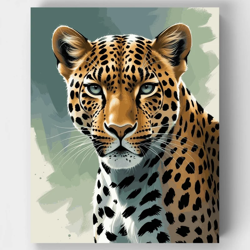 Majestic Leopard Portrait - Paint by Numbers Kit