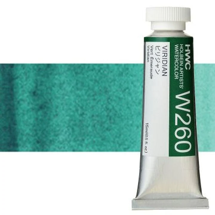 Holbein Artists Professional Watercolors, 15 ml | Green Shades