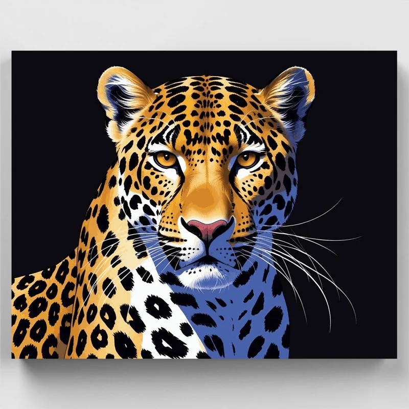 Striking Jaguar with Amber Eyes - Paint by Numbers Kit