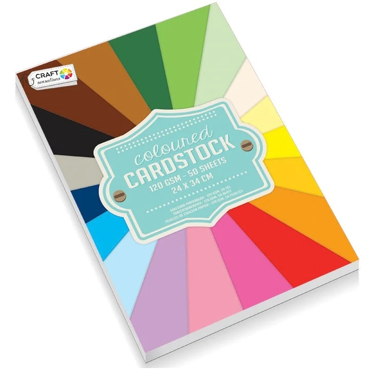 Craft Sensations Colored Cardboard, 24x34 cm, 50 Sheets