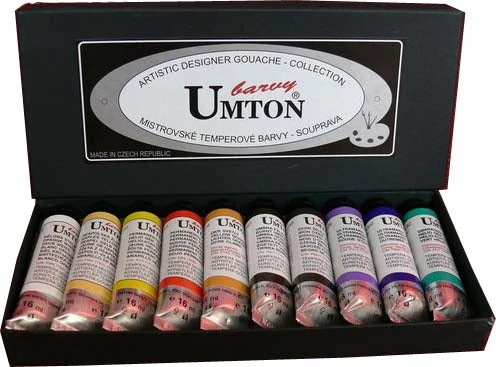 Umton Tempera Paint Set T-90, 10 x 16 ml