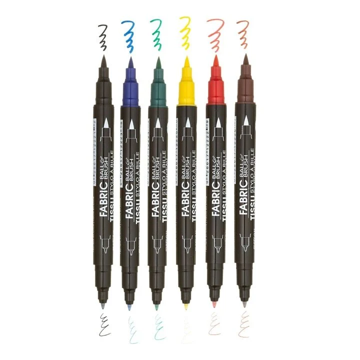 Marvy 122-S Fabric Marker, Round and Brush Tips