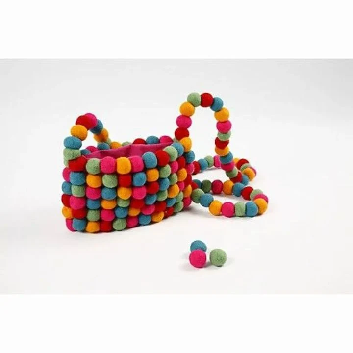 Colorful Felt Balls, 64 pcs