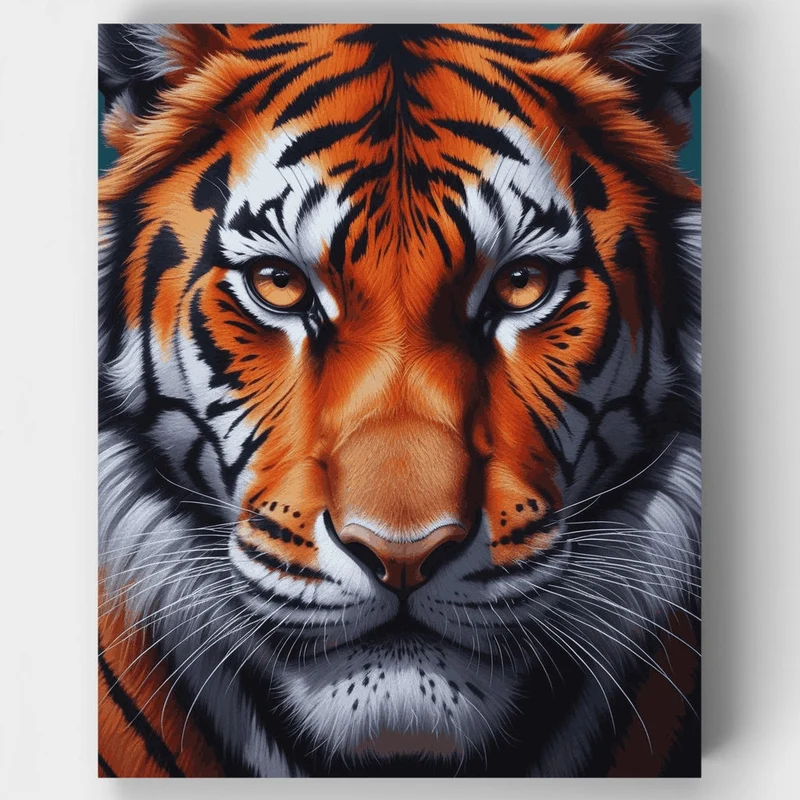 Intense Tiger Face Close-Up - Paint by Numbers Kit