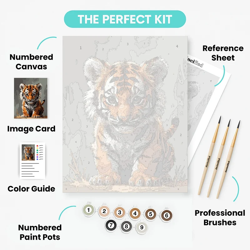 Baby Tiger Cub - Paint by Numbers Kit