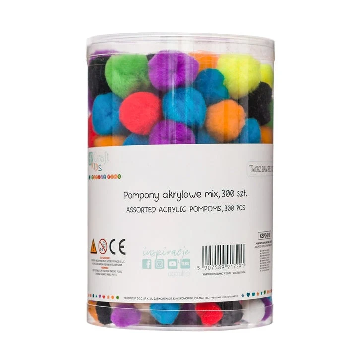Colored Acrylic Pom-Poms | 300 pcs