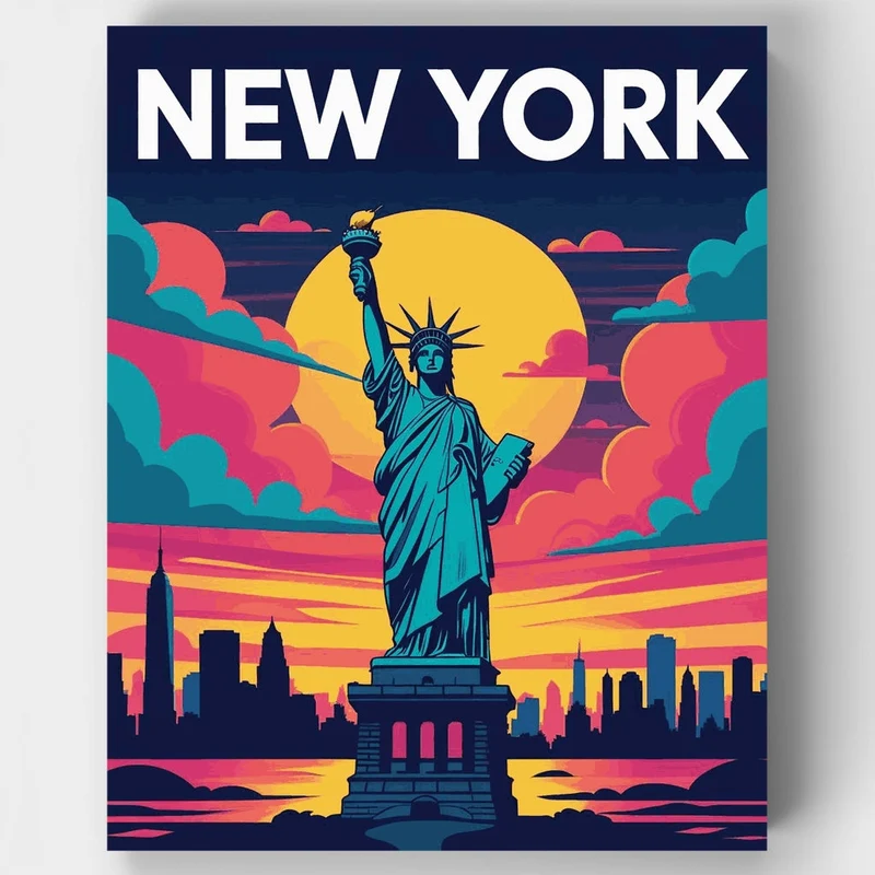 New York Poster - Paint by Numbers Kit