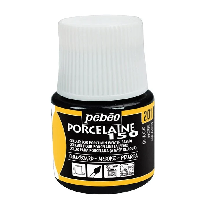 Pebeo Porcelain 150 Chalkboard Paint for Porcelain, 45 ml, Black