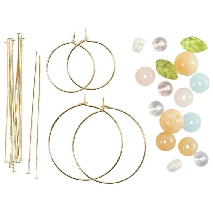 Mini Earring-Making Set with Beads and Circular Bases