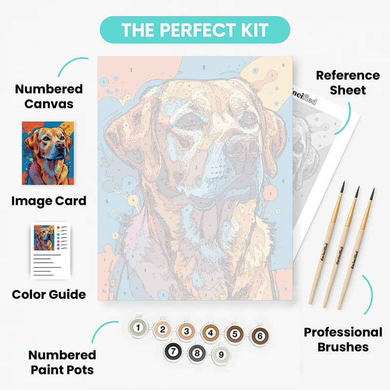Vibrant Golden Labrador Portrait - Paint by Numbers Kit