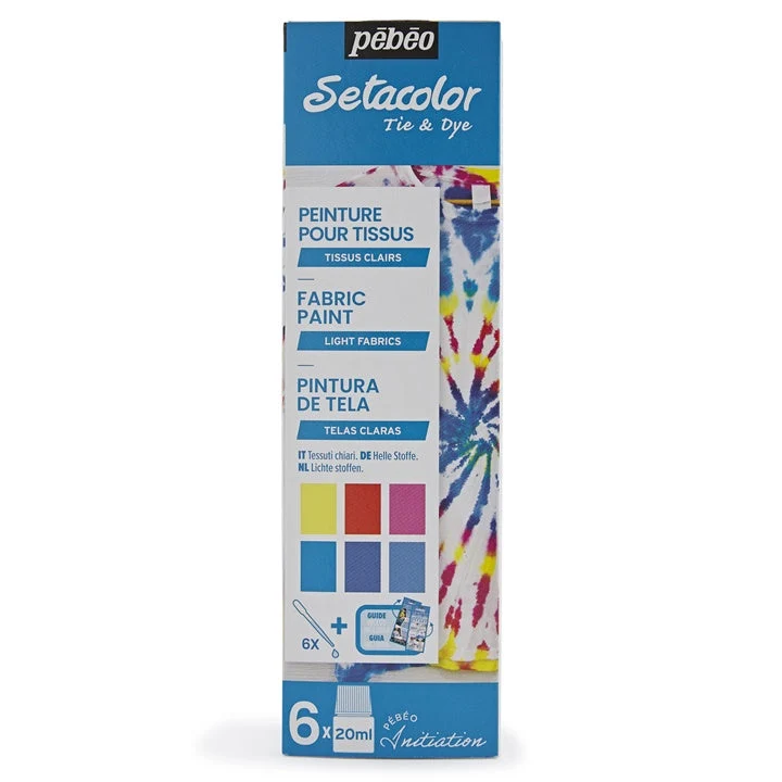 Pebeo Setacolor Fabric Paints for Light Fabrics, Set of 6 x 20 ml