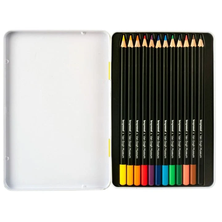 bruynzeel Van Gogh Museum Colored Pencils, Sunflowers, in Tin, Set of 12