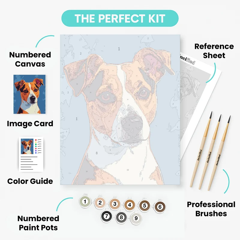 Jack Russell Terrier Portrait - Paint by Numbers Kit
