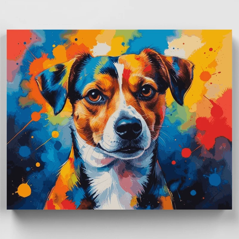 Vibrant Jack Russell Terrier - Paint by Numbers Kit