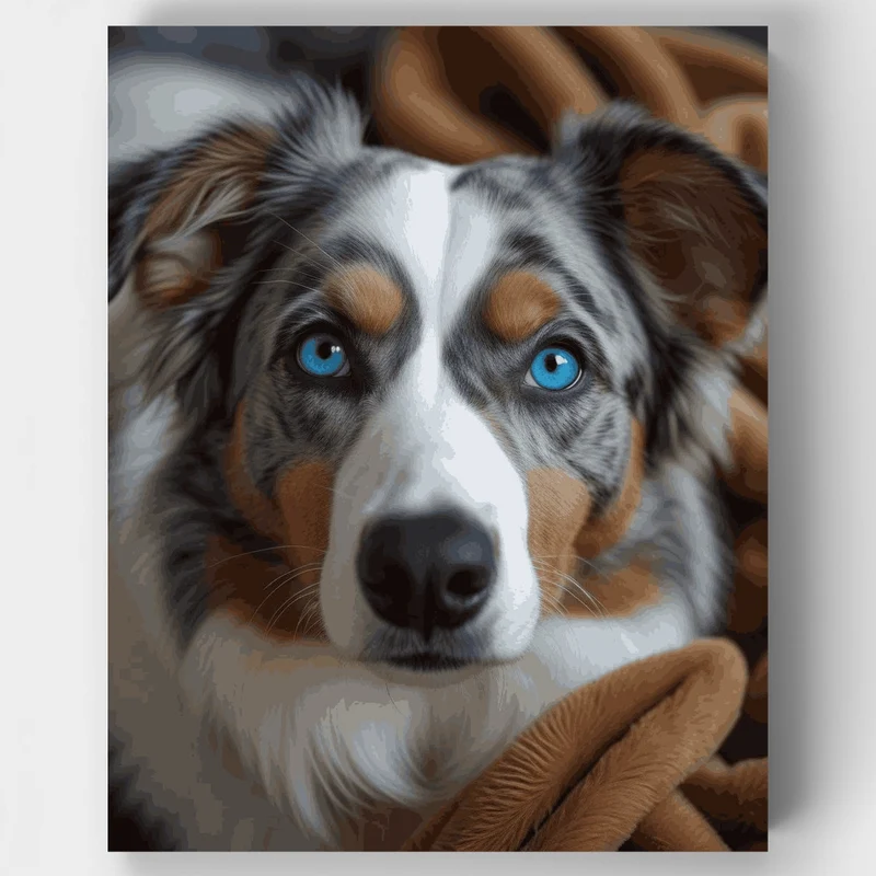 Australian Shepherd with Striking Blue Eyes - Paint by Numbers Kit