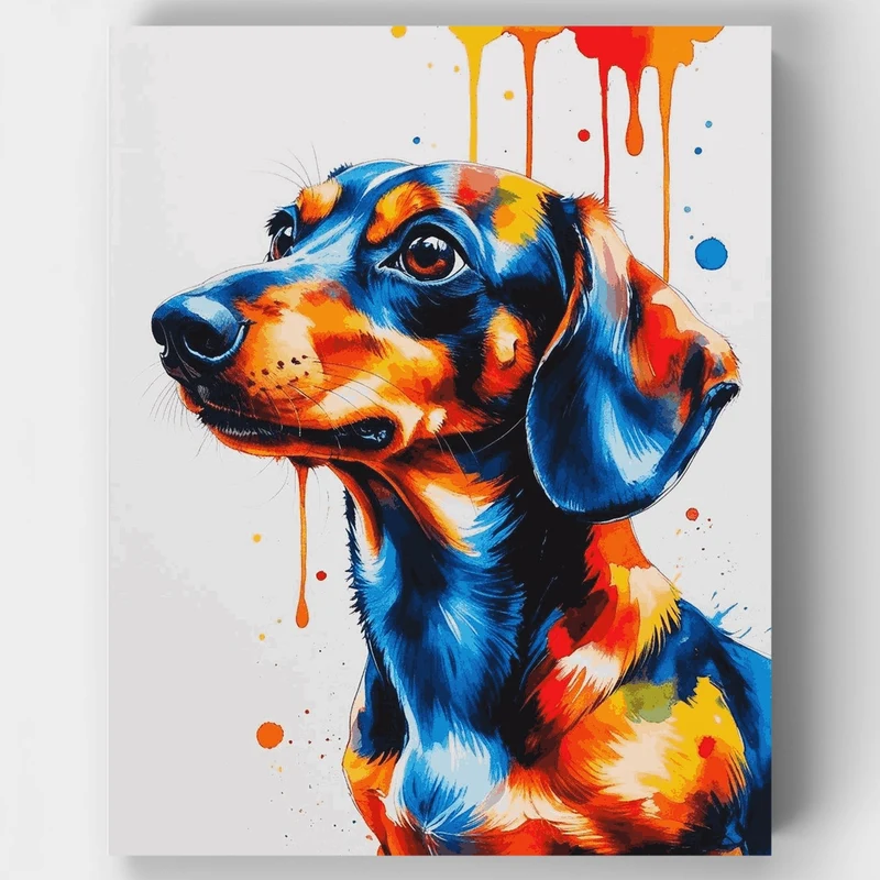 Vibrant Dachshund Portrait - Paint by Numbers Kit