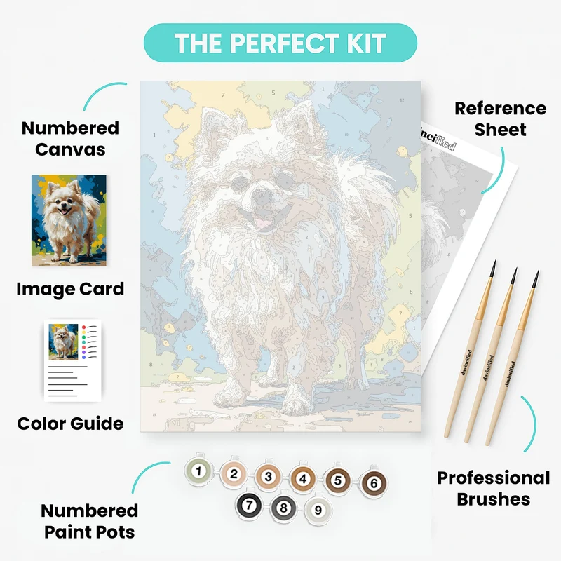 Smiling Pomeranian - Paint by Numbers Kit