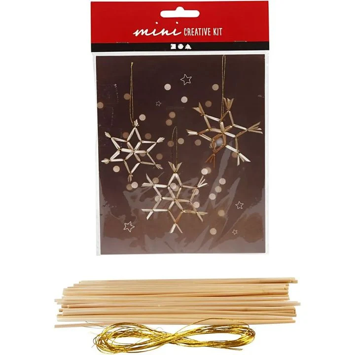 Mini Straw Snowflake Craft Set