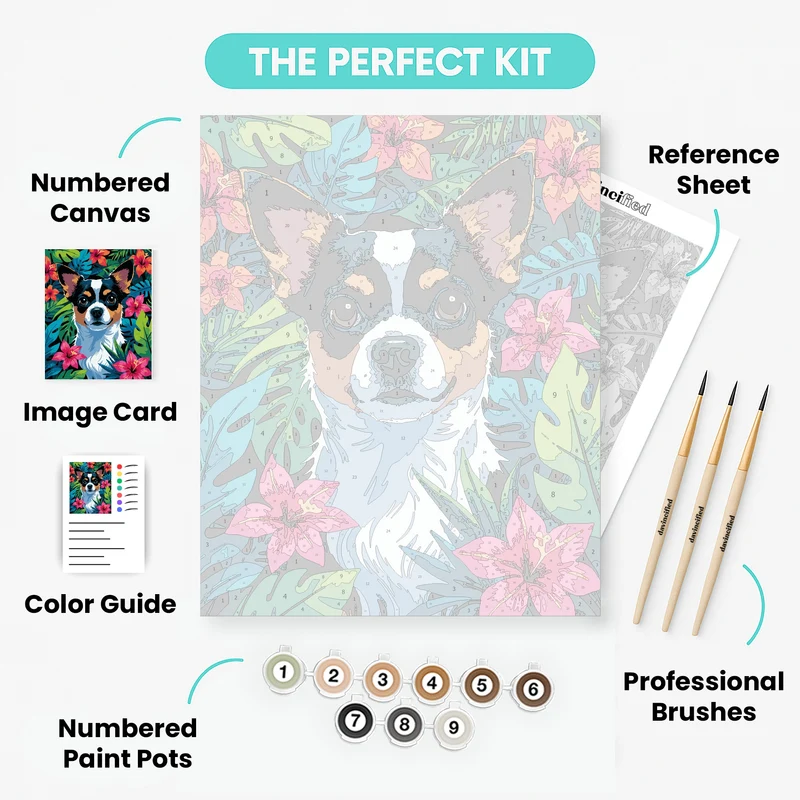 Tropical Chihuahua in Paradise - Paint by Numbers Kit