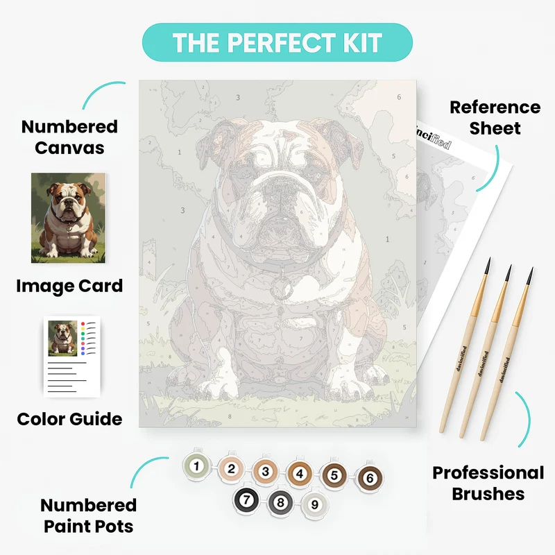 Majestic Bulldog Portrait - Paint by Numbers Kit