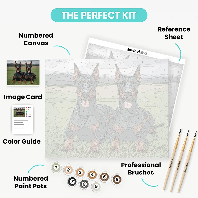 Two Dobermans - Paint by Numbers Kit