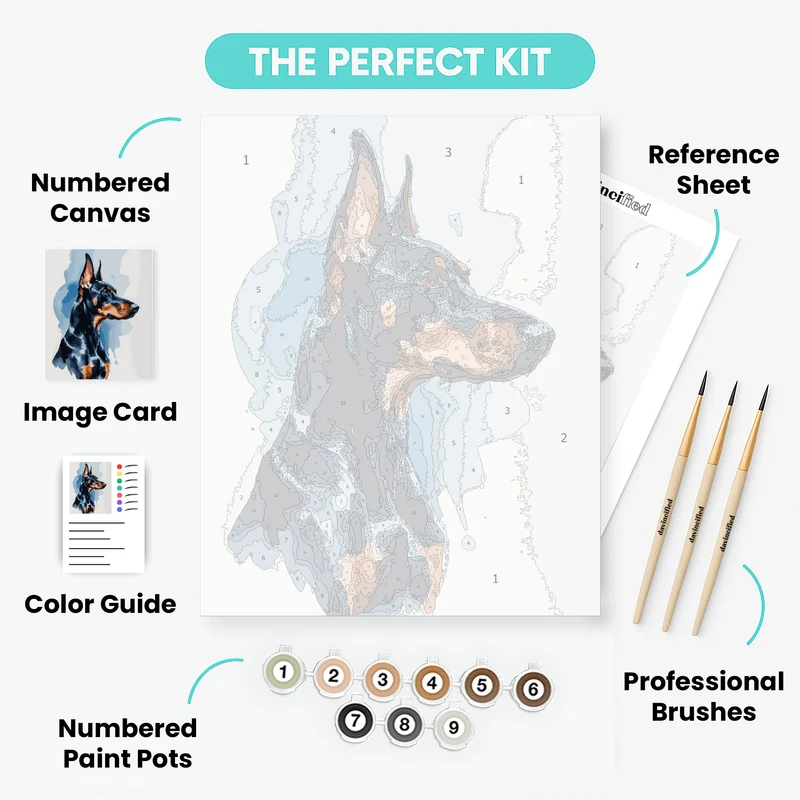 Majestic Doberman Profile Portrait - Paint by Numbers Kit