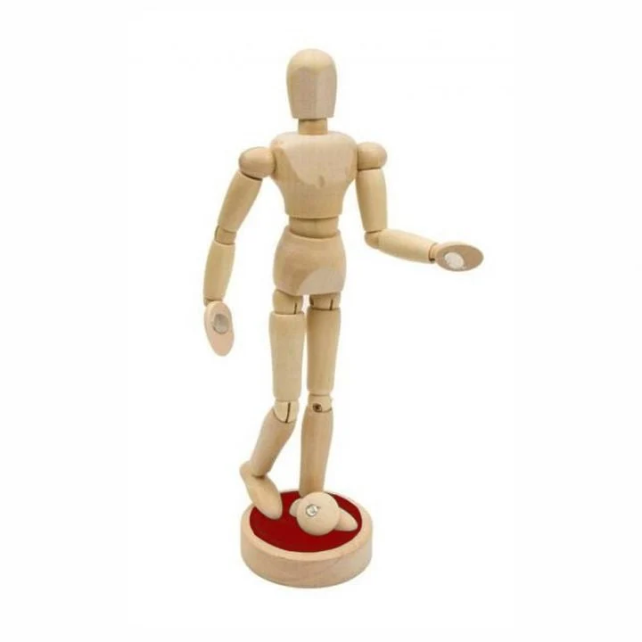 Wooden Human Body Model with Magnets, Unisex, 19.5 cm