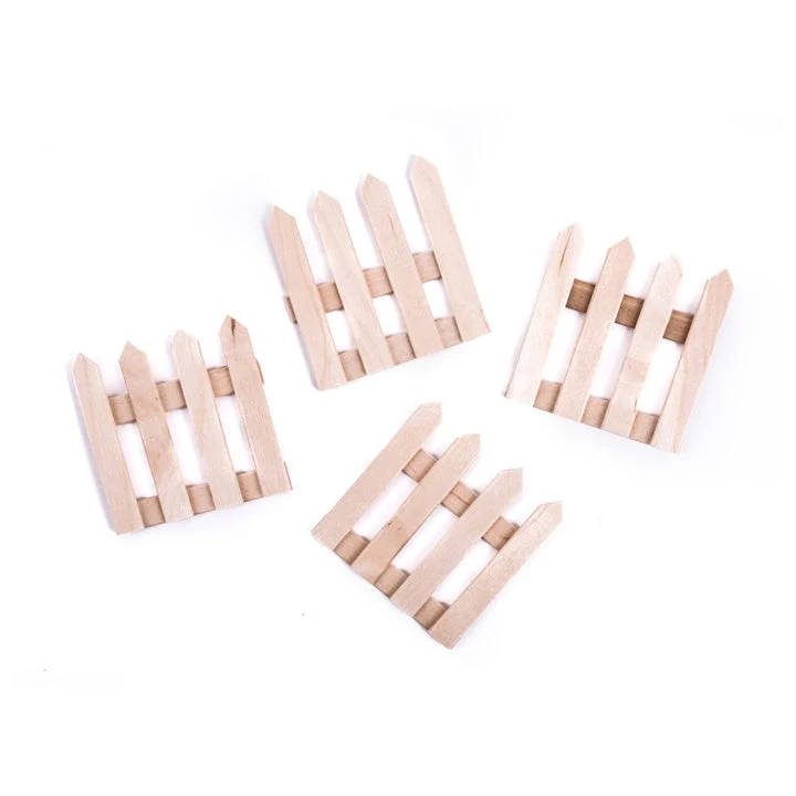 Wooden Decorative Fence 60 x 62 mm – Set of 4