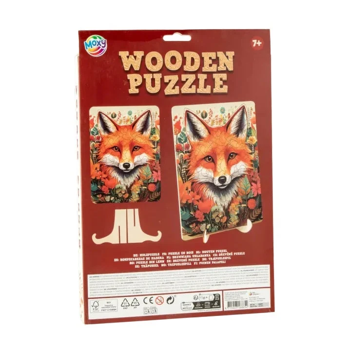 MOXY Wooden Fox Puzzle, 130 Pieces in Unique Shapes